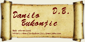 Danilo Bukonjić vizit kartica